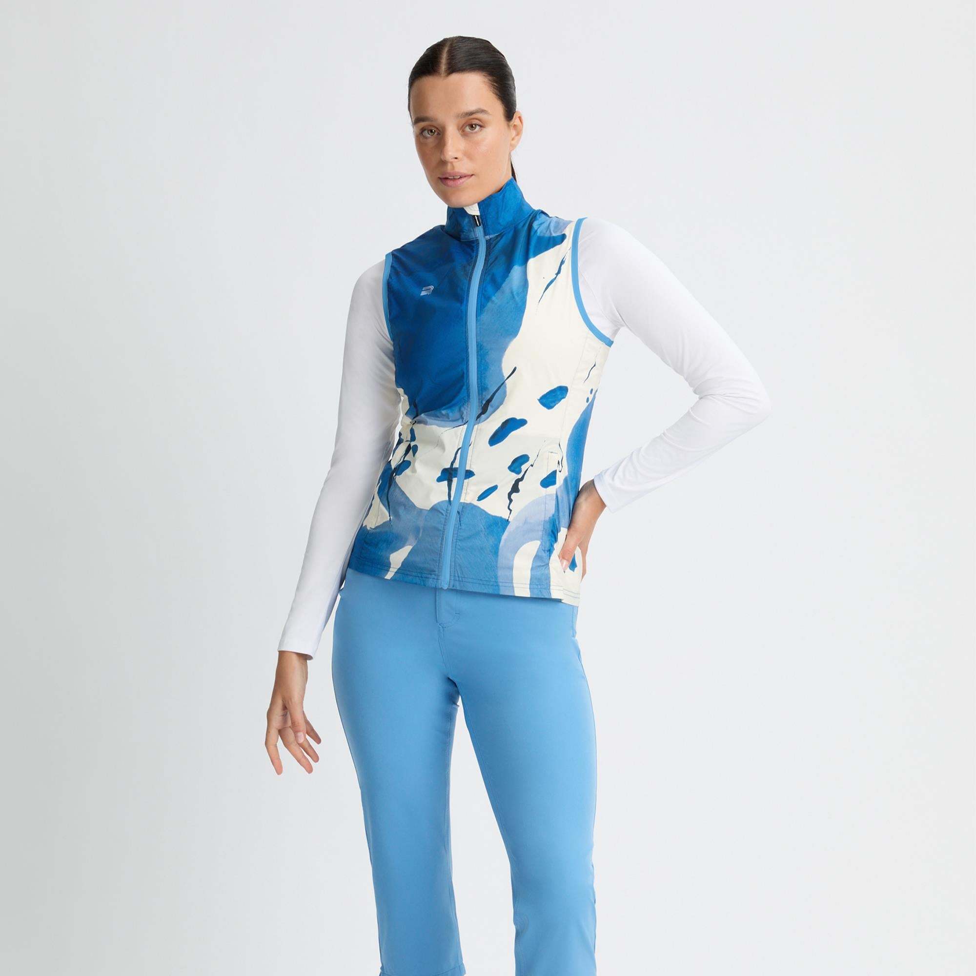 Rohnisch Packable Ultralight Ladies Golf Vest Blue Aquarelle